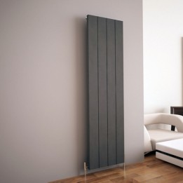 Carisa "Elvino" Metallic Grey Aluminium Flat Panel Vertical Designer Radiators (2 Sizes)