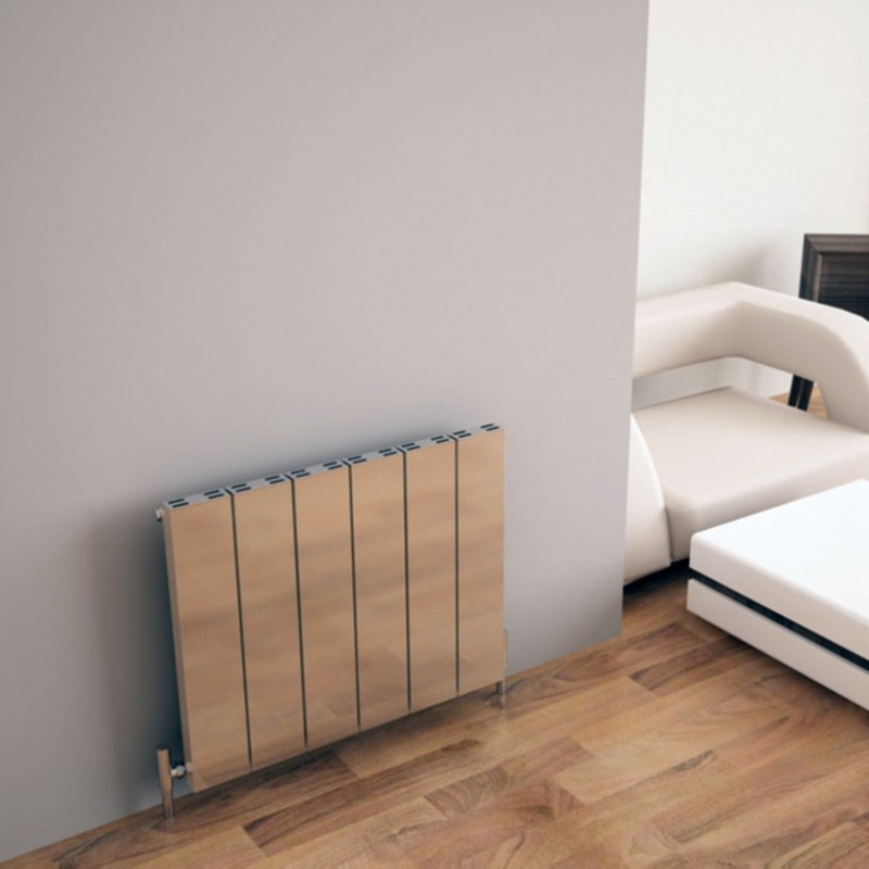 Carisa "Elvino" Polished Anodised Aluminium Flat Panel Horizontal Designer Radiators (3 Sizes)