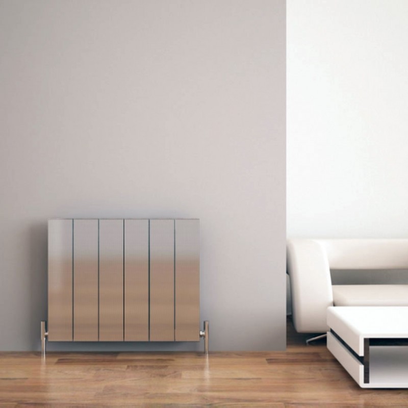 Carisa "Elvino" Polished Anodised Aluminium Flat Panel Horizontal Designer Radiators (3 Sizes)