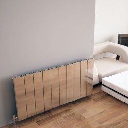 Carisa "Elvino" Polished Anodised Aluminium Flat Panel Horizontal Designer Radiators (3 Sizes)