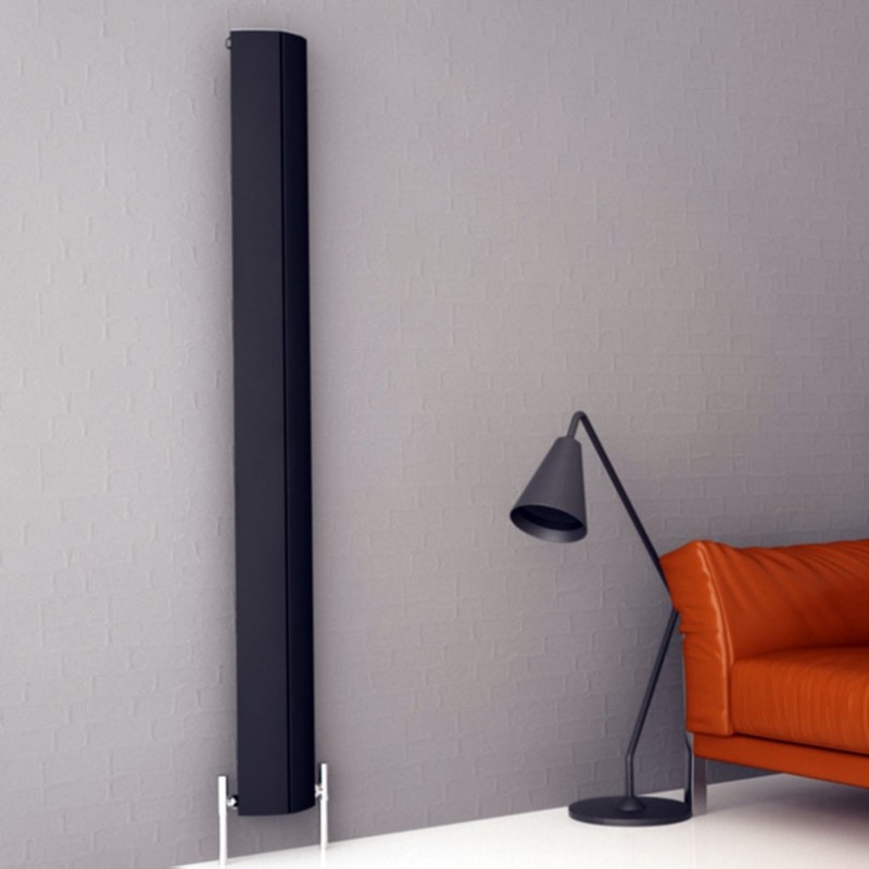 Carisa "Nixie" Black Aluminium Designer Vertical Radiators (2 Sizes)