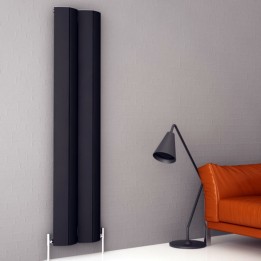 Carisa "Nixie" Black Aluminium Designer Vertical Radiators (2 Sizes)