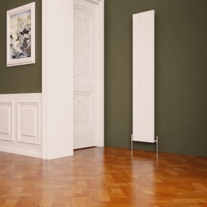 Carisa "Nemo" White Aluminium Flat Panel Vertical Designer Radiators (3 Sizes)