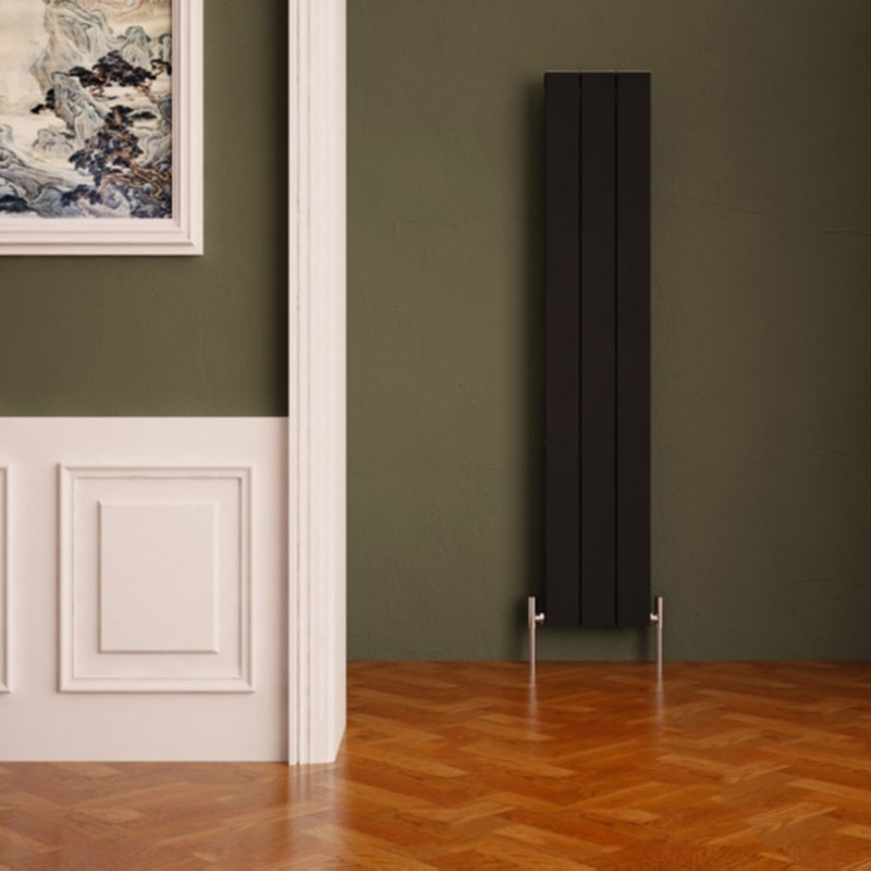 Carisa "Nemo" Black Aluminium Flat Panel Designer Radiators (8 Sizes)