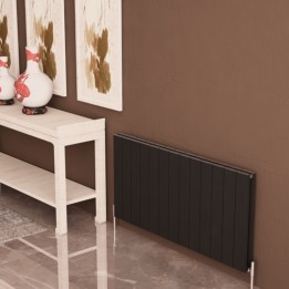 Carisa "Nemo Double" Black Aluminium Flat Panel Horizontal Designer Radiators (5 Sizes)