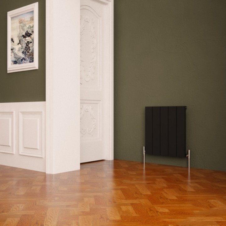 Carisa "Nemo" Black Aluminium Flat Panel Horizontal Designer Radiators (5 Sizes)