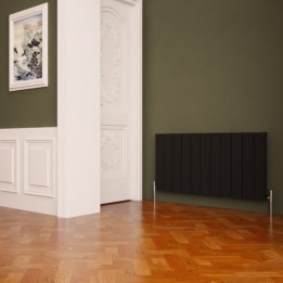 Carisa "Nemo" Black Aluminium Flat Panel Horizontal Designer Radiators (5 Sizes)