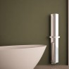 Carisa "Nixie Bath" Polished Anodised Aluminium Vertical Designer Radiators & Chrome Towel Bar (3 Sizes)