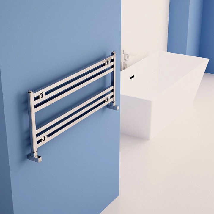 1000mm (w) x 400mm (h) Carisa "Fame Horizontal" Polished Anodised Aluminum Designer Towel Rail