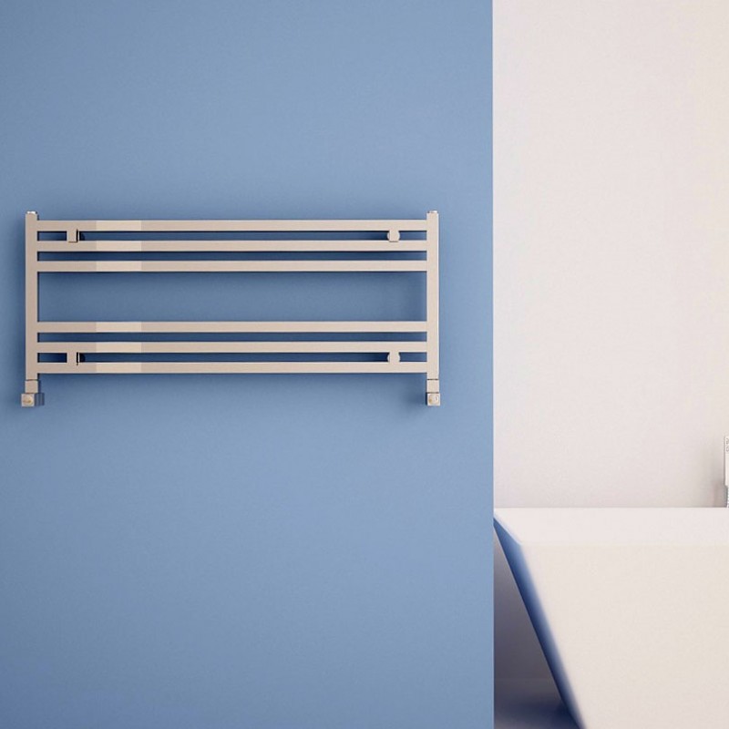 1000mm (w) x 400mm (h) Carisa "Fame Horizontal" Polished Anodised Aluminum Designer Towel Rail