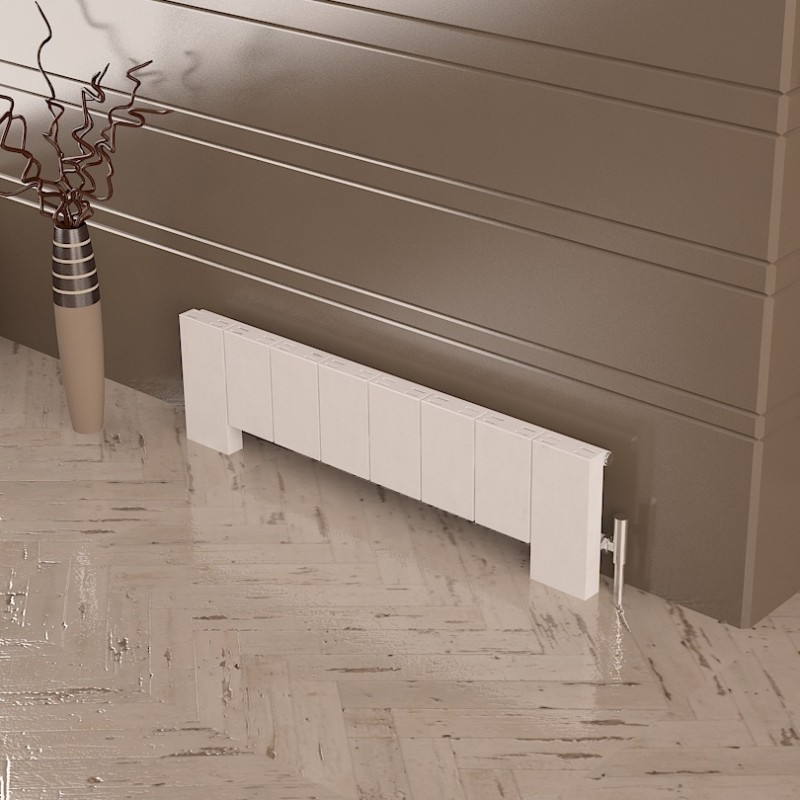 Carisa "Elvino Floor" White Aluminium Designer Radiators (2 Sizes)