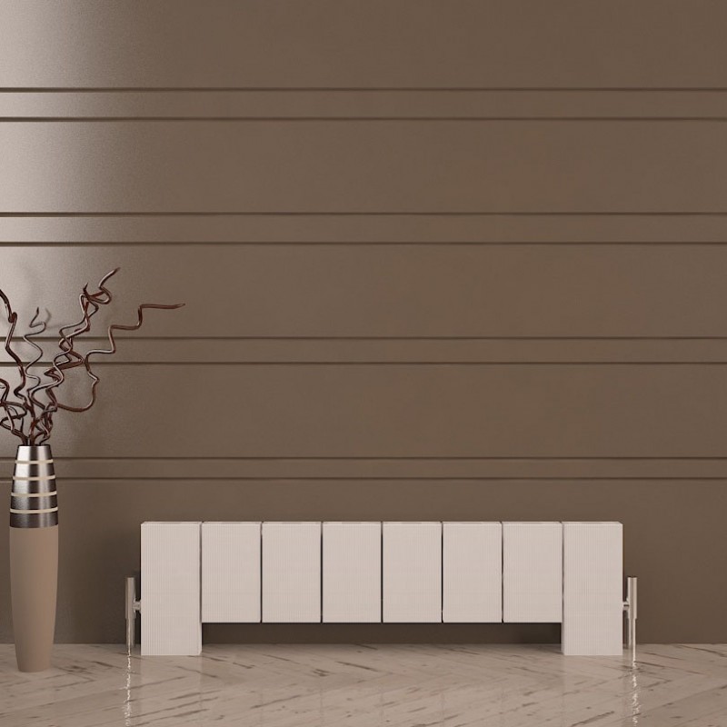 Carisa "Elvino Floor" White Aluminium Designer Radiators (2 Sizes)