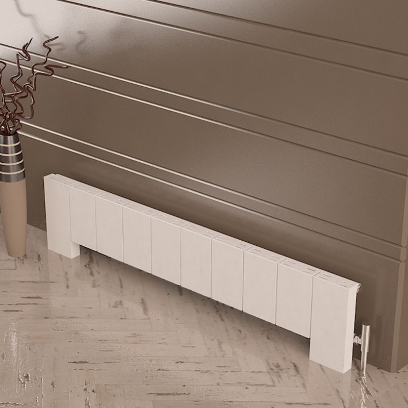 Carisa "Elvino Floor" White Aluminium Designer Radiators (2 Sizes)