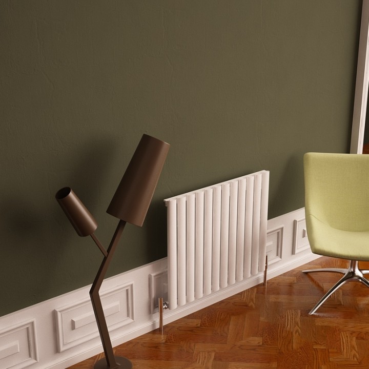 Carisa "Tallis" White Aluminium Oval Designer Horizontal Radiators (3 Sizes)