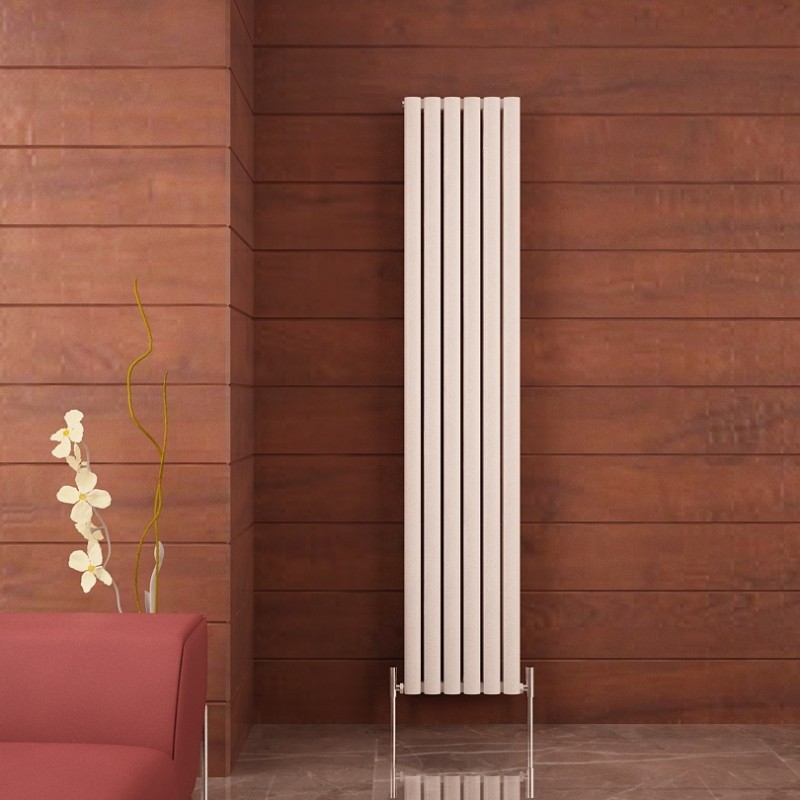 Carisa "Tallis Double" White Aluminium Oval Tube Designer Vertical Radiators (2 Sizes)