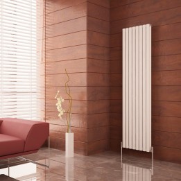 Carisa "Tallis Double" White Aluminium Oval Tube Designer Vertical Radiators (2 Sizes)