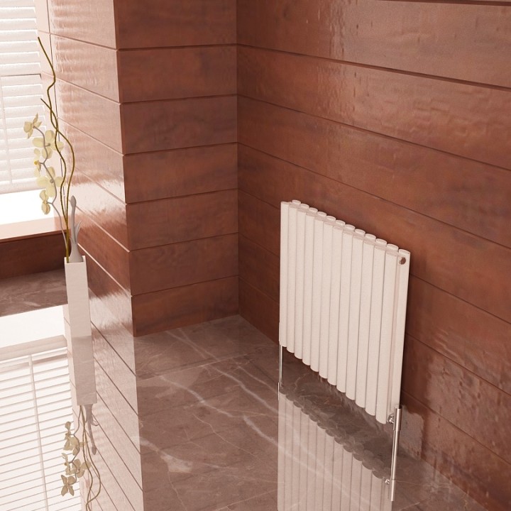 Carisa "Tallis" White Aluminium Oval Tube Designer Horizontal Radiators (3 Sizes)
