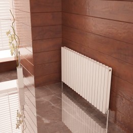 Carisa "Tallis" White Aluminium Oval Tube Designer Horizontal Radiators (3 Sizes)