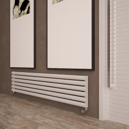 Carisa "Tallis" White Aluminium Oval Tube Designer Horizontal Radiators (2 Sizes)
