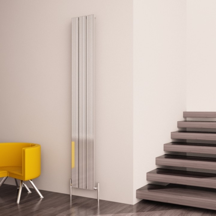 Carisa "Monza" Polished Anodised Aluminium Designer Vertical Radiators (3 Sizes)