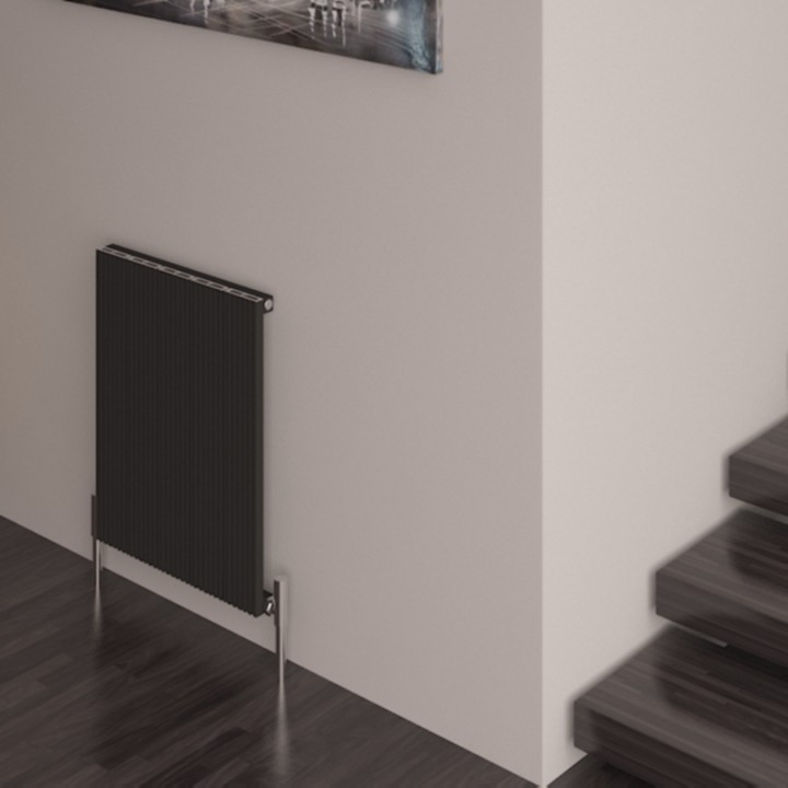 Carisa "Monza" Black Aluminium Designer Horizontal Radiators (5 Sizes)