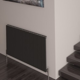Carisa "Monza" Black Aluminium Designer Horizontal Radiators (5 Sizes)
