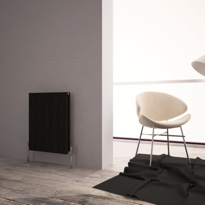 Carisa "Monza Double" Black Aluminium Designer Horizontal Radiators (5 Sizes)