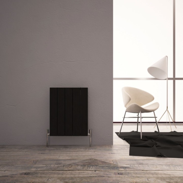 Carisa "Monza Double" Black Aluminium Designer Horizontal Radiators (5 Sizes)