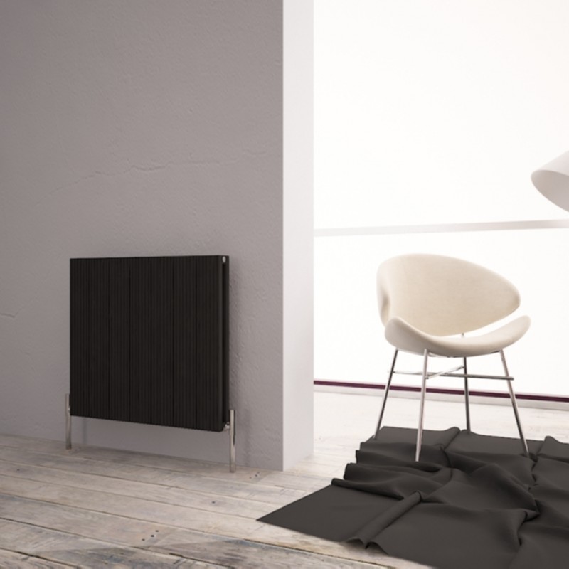 Carisa "Monza Double" Black Aluminium Designer Horizontal Radiators (5 Sizes)