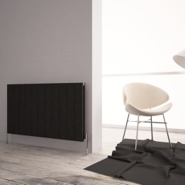 Carisa "Monza Double" Black Aluminium Designer Horizontal Radiators (5 Sizes)