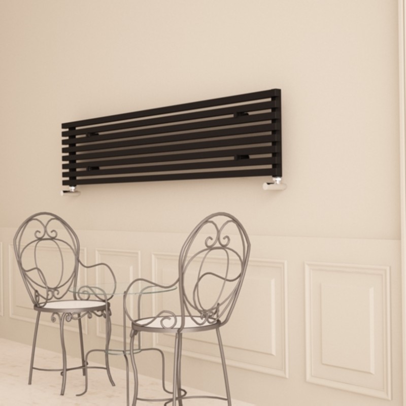 Carisa "Sophia" Black Aluminium Designer Horizontal Radiators (2 Sizes)