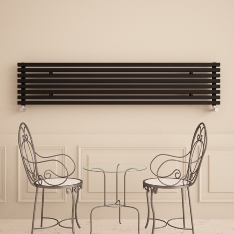 Carisa "Sophia" Black Aluminium Designer Horizontal Radiators (2 Sizes)