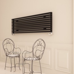 Carisa "Sophia" Black Aluminium Designer Horizontal Radiators (2 Sizes)