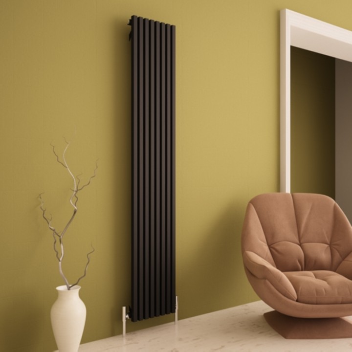 Carisa "Sophia" Black Aluminium Designer Vertical Radiators (2 Sizes)