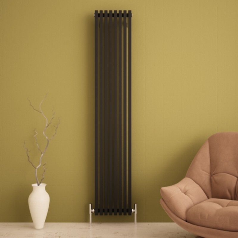 Carisa "Sophia" Black Aluminium Designer Vertical Radiators (2 Sizes)