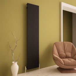 Carisa "Sophia" Black Aluminium Designer Vertical Radiators (2 Sizes)