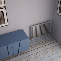 Carisa "Sarp" Brushed Stainless Steel Designer Flat Panel Horizontal Radiators (2 Sizes)