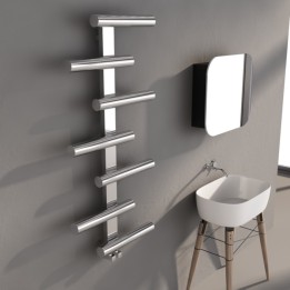 500mm (w) x 1000mm (h) Carisa "Vivi" Brushed Stainless Steel Designer Towel Rail