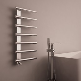 500mm (w) x 1000mm (h) Carisa "Ivor" Brushed OR Polished Stainless Steel Designer Towel Rail