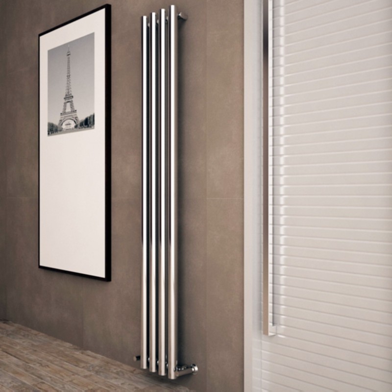 Carisa "Mayra" Chrome Designer Vertical Circular Tube Radiators (2 Sizes)