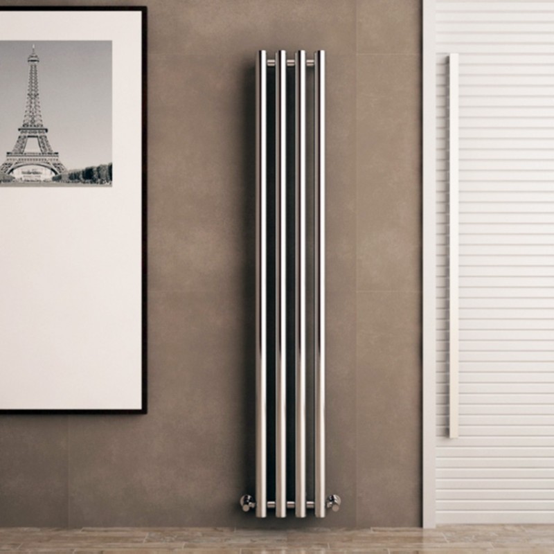 Carisa "Mayra" Chrome Designer Vertical Circular Tube Radiators (2 Sizes)