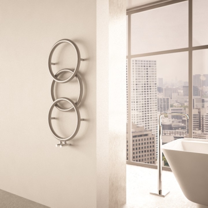 Carisa "Halo" Brushed OR Polished Stainless Steel Designer Towel Rail Radiator (2 Sizes)