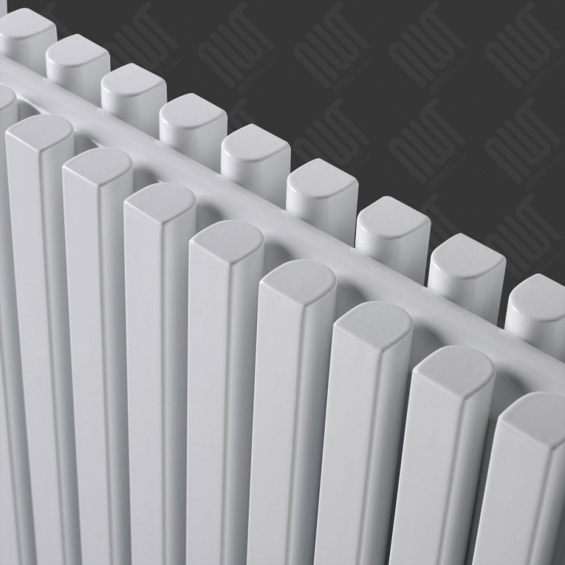 Ultraheat "Klon" Designer White Horizontal Radiators (12 Sizes) - Close up