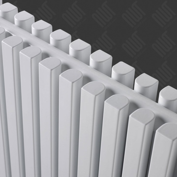 Ultraheat "Klon" Designer White Horizontal Radiators (12 Sizes) - Close up