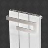370mm (w) x 800mm (h) Carisa "Elvino Bath" White Aluminium Designer Radiator + Chrome Towel Bar - Close up