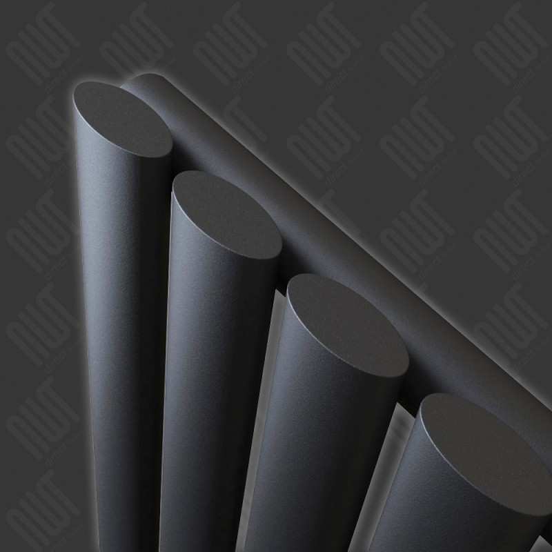 960mm (w) x 500mm (h) Brecon Black Horizontal Radiator - Close up