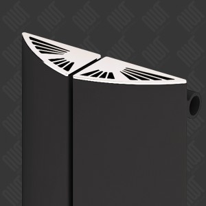 Carisa "Nixie Bath" Black Aluminium Vertical Designer Radiators & Chrome Towel Bar (3 Sizes)