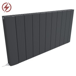 "Cariad" Anthracite Horizontal Double Panel Electric Aluminium Radiators (2 Sizes - Single Heat)