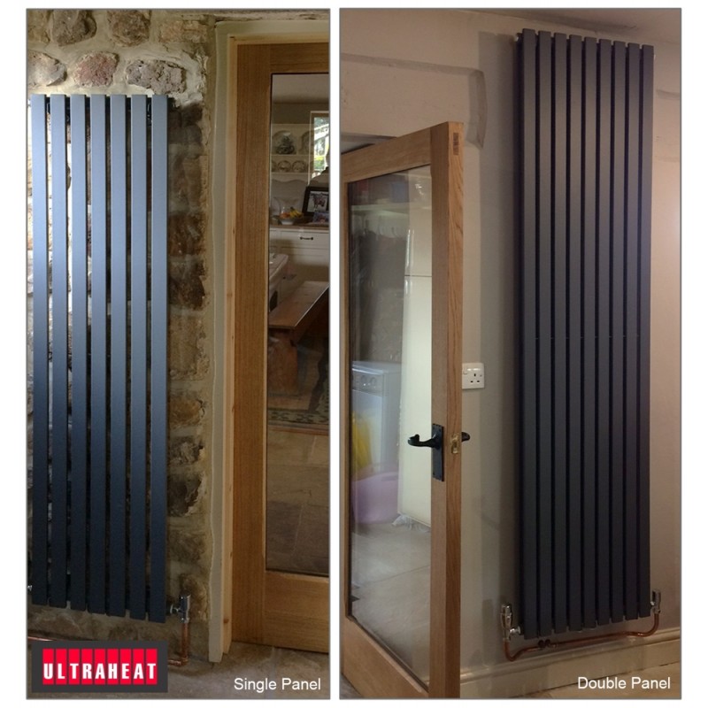 Ultraheat "Linear" Vertical Anthracite Single & Double Flat Panel Radiators (7 Sizes)