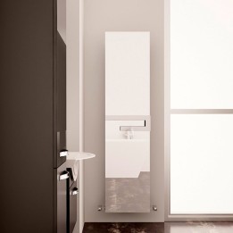 370mm (w) x 1800mm (h) Carisa "Elvino Bath Mirror" Aluminum Designer Mirror Radiator